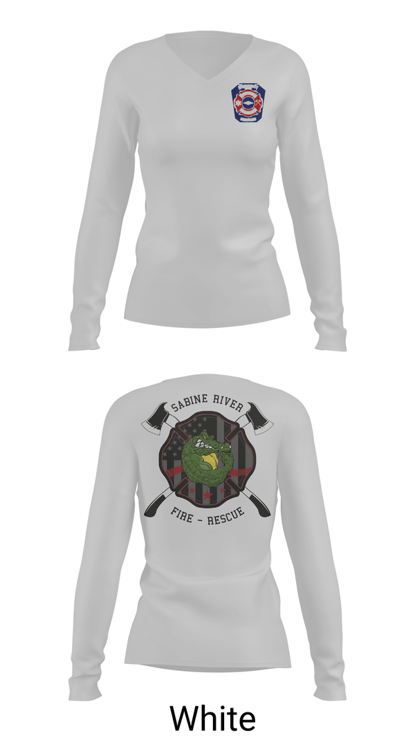 Womens Long Sleeve Vneck Shirt, ES&S, Fire Department, Teamtime, Team time, sublimation, custom sports apparel, team uniforms, spirit wear, spiritwear, sports uniforms, custom shirts, team store, custom team store, fundraiser sports, apparel fundraiser
