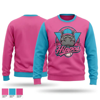 Crew Neck Sweatshirt, Hippos, Baseball, Teamtime, Team time, sublimation, custom sports apparel, team uniforms, spirit wear, spiritwear, sports uniforms, custom shirts, team store, custom team store, fundraiser sports, apparel fundraiser