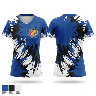 Womens Short Sleeve Vneck Shirt, Chaos, Softball, Teamtime, Team time, sublimation, custom sports apparel, team uniforms, spirit wear, spiritwear, sports uniforms, custom shirts, team store, custom team store, fundraiser sports, apparel fundraiser