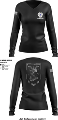 1-222 Aviation Regiment Women's Long Sleeve V-neck Shirt - 10