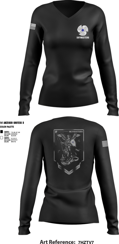 1-222 Aviation Regiment Women's Long Sleeve V-neck Shirt - 10
