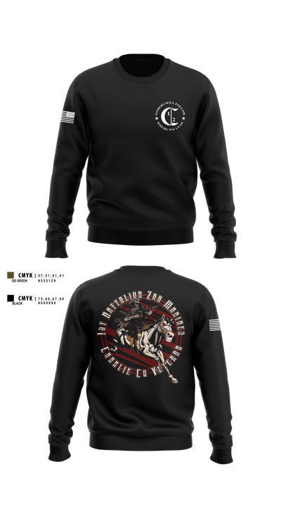 1st Battalion 2nd Marines Charlie Co Veteran 59013691 Crew Neck Sweatshirt - 2