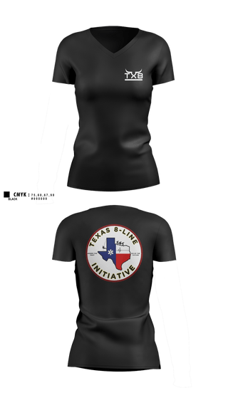 Womens Short Sleeve Vneck Shirt, Texas 8-Line Initiative, Fire Department, Teamtime, Team time, sublimation, custom sports apparel, team uniforms, spirit wear, spiritwear, sports uniforms, custom shirts, team store, custom team store, fundraiser sports, apparel fundraiser