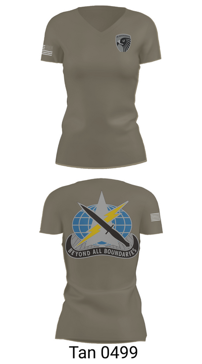 743rd MI BN 75372037 Women's Short Sleeve V-neck Shirt - 68