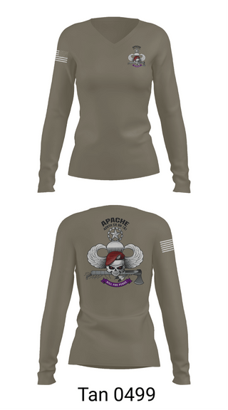 Womens Long Sleeve Vneck Shirt, A CO 426th CA BN (A), Army, Teamtime, Team time, sublimation, custom sports apparel, team uniforms, spirit wear, spiritwear, sports uniforms, custom shirts, team store, custom team store, fundraiser sports, apparel fundraiser