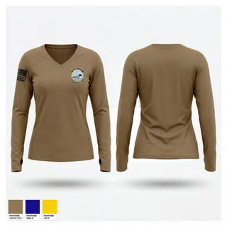 Womens Long Sleeve Vneck Shirt, William P. Knight Composite Squadron, Air Force, Teamtime, Team time, sublimation, custom sports apparel, team uniforms, spirit wear, spiritwear, sports uniforms, custom shirts, team store, custom team store, fundraiser sports, apparel fundraiser