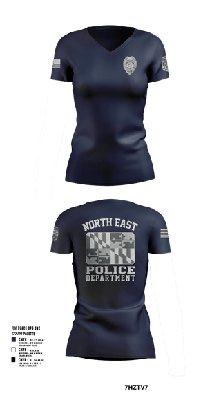 Womens Short Sleeve Vneck Shirt, North East Police Department, Police, Teamtime, Team time, sublimation, custom sports apparel, team uniforms, spirit wear, spiritwear, sports uniforms, custom shirts, team store, custom team store, fundraiser sports, apparel fundraiser