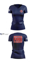 Central Stickney Fire Women's Short Sleeve V-neck Shirt - 11