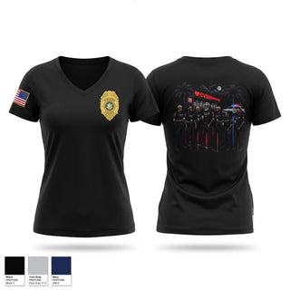 Womens Short Sleeve Vneck Shirt, Hialeah police, Police, Teamtime, Team time, sublimation, custom sports apparel, team uniforms, spirit wear, spiritwear, sports uniforms, custom shirts, team store, custom team store, fundraiser sports, apparel fundraiser