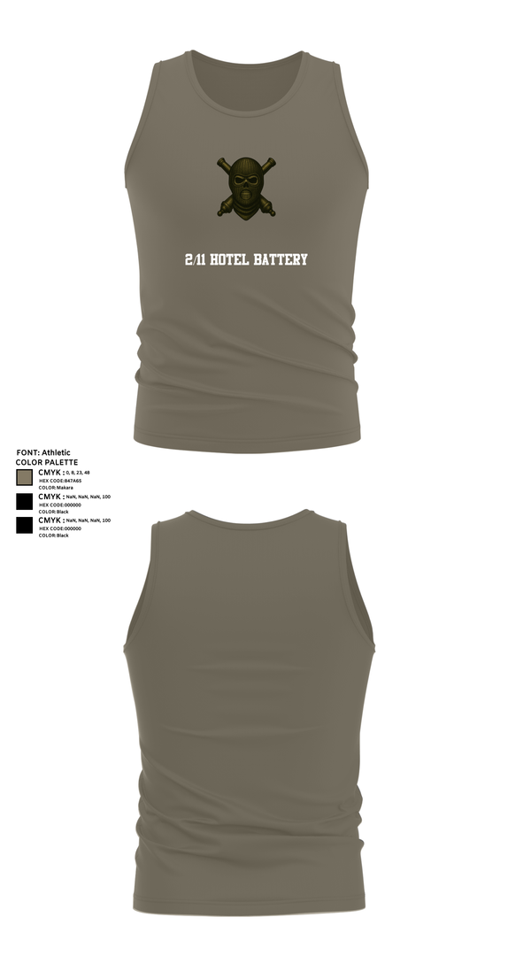 Tank Top, 2/11 Hotel battery, Marines, Teamtime, Team time, sublimation, custom sports apparel, team uniforms, spirit wear, spiritwear, sports uniforms, custom shirts, team store, custom team store, fundraiser sports, apparel fundraiser