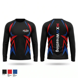 Long Sleeve Performance Shirt, Midwest Xtreme Wrestling, Wrestling, Teamtime, Team time, sublimation, custom sports apparel, team uniforms, spirit wear, spiritwear, sports uniforms, custom shirts, team store, custom team store, fundraiser sports, apparel fundraiser