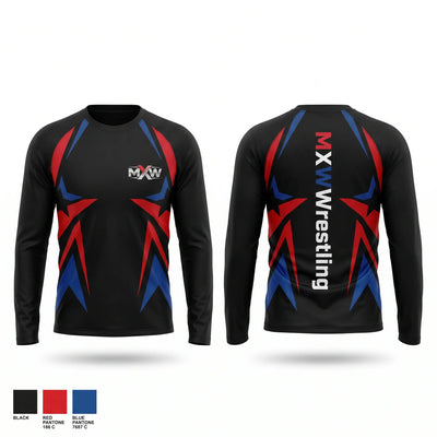 Midwest Xtreme Wrestling Long Sleeve Performance Shirt - 1