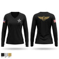 6times 73623992 Women's Long Sleeve V-neck Shirt - 1