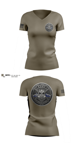 Womens Short Sleeve Vneck Shirt, Special Operations Response Team, Police, Teamtime, Team time, sublimation, custom sports apparel, team uniforms, spirit wear, spiritwear, sports uniforms, custom shirts, team store, custom team store, fundraiser sports, apparel fundraiser