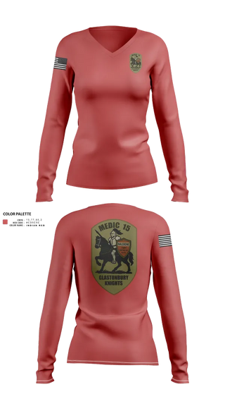 Womens Long Sleeve Vneck Shirt, Engine 15, , Teamtime, Team time, sublimation, custom sports apparel, team uniforms, spirit wear, spiritwear, sports uniforms, custom shirts, team store, custom team store, fundraiser sports, apparel fundraiser