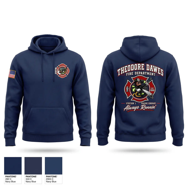 Hoodie, Theodore-Dawes Fire Rescue, Fire Department, Teamtime, Team time, sublimation, custom sports apparel, team uniforms, spirit wear, spiritwear, sports uniforms, custom shirts, team store, custom team store, fundraiser sports, apparel fundraiser
