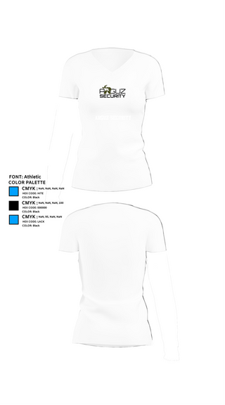 Womens Short Sleeve Vneck Shirt, Arguz Security, , Teamtime, Team time, sublimation, custom sports apparel, team uniforms, spirit wear, spiritwear, sports uniforms, custom shirts, team store, custom team store, fundraiser sports, apparel fundraiser