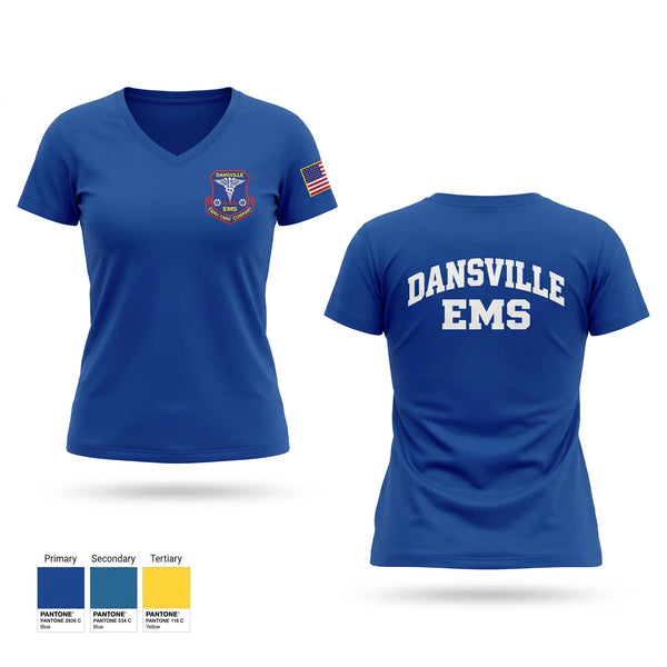 Womens Short Sleeve Vneck Shirt, DANSVILLE EMS, EMS/EMT, Teamtime, Team time, sublimation, custom sports apparel, team uniforms, spirit wear, spiritwear, sports uniforms, custom shirts, team store, custom team store, fundraiser sports, apparel fundraiser