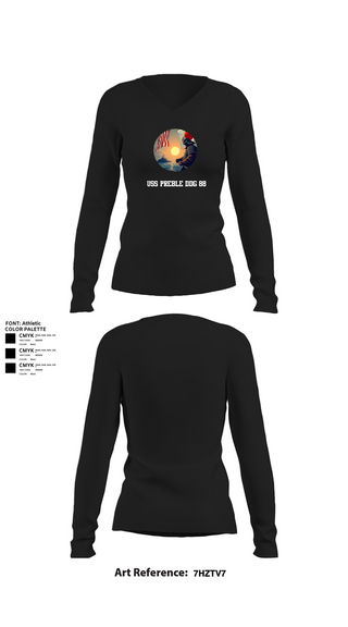 Womens Long Sleeve Vneck Shirt, Uss Preble DDG 88, , Teamtime, Team time, sublimation, custom sports apparel, team uniforms, spirit wear, spiritwear, sports uniforms, custom shirts, team store, custom team store, fundraiser sports, apparel fundraiser