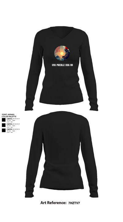Uss Preble DDG 88 21838003 Women's Long Sleeve V-neck Shirt - 21