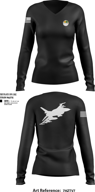NDI 43607915 Women's Long Sleeve V-neck Shirt - 105