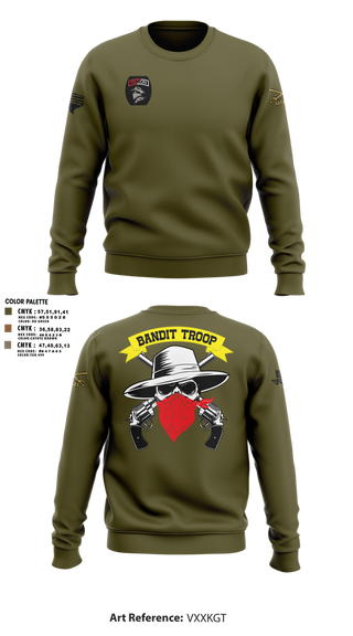 Crew Neck Sweatshirt, 6-9 bandit troop, Army, Teamtime, Team time, sublimation, custom sports apparel, team uniforms, spirit wear, spiritwear, sports uniforms, custom shirts, team store, custom team store, fundraiser sports, apparel fundraiser