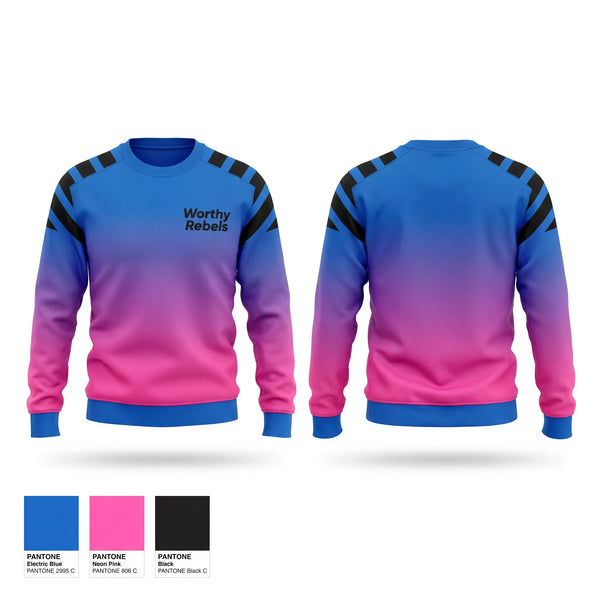 Crew Neck Sweatshirt, Worthy Rebels, Softball, Teamtime, Team time, sublimation, custom sports apparel, team uniforms, spirit wear, spiritwear, sports uniforms, custom shirts, team store, custom team store, fundraiser sports, apparel fundraiser