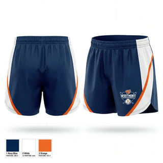 Womens Shorts, Westmont Youth Baseball, Baseball, Teamtime, Team time, sublimation, custom sports apparel, team uniforms, spirit wear, spiritwear, sports uniforms, custom shirts, team store, custom team store, fundraiser sports, apparel fundraiser