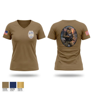 Womens Short Sleeve Vneck Shirt, NSF Security, Navy, Teamtime, Team time, sublimation, custom sports apparel, team uniforms, spirit wear, spiritwear, sports uniforms, custom shirts, team store, custom team store, fundraiser sports, apparel fundraiser