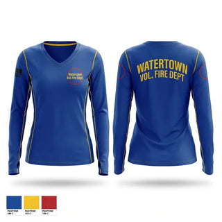 Womens Long Sleeve Vneck Shirt, Watertown Vol. Fire Dept., Fire Department, Teamtime, Team time, sublimation, custom sports apparel, team uniforms, spirit wear, spiritwear, sports uniforms, custom shirts, team store, custom team store, fundraiser sports, apparel fundraiser