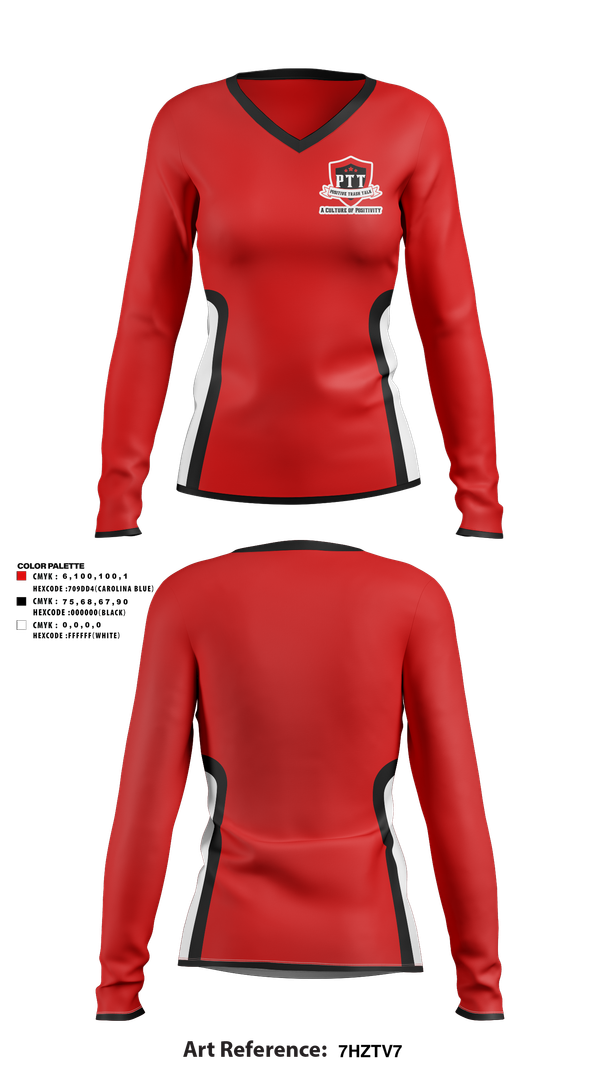 Womens Long Sleeve Vneck Shirt, Positive Trash Talk, Women's Basketball, Teamtime, Team time, sublimation, custom sports apparel, team uniforms, spirit wear, spiritwear, sports uniforms, custom shirts, team store, custom team store, fundraiser sports, apparel fundraiser