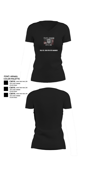 Kilo co. 3rd Btn 9th Marines 1620467 Women's Short Sleeve V-neck Shirt - 24