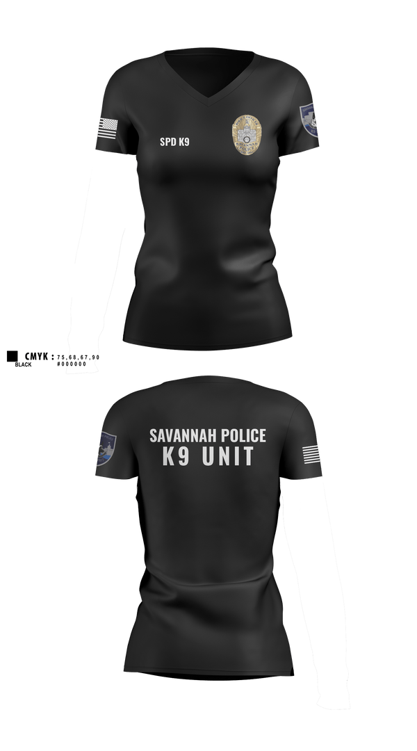 Womens Short Sleeve Vneck Shirt, SPD K9, Police, Teamtime, Team time, sublimation, custom sports apparel, team uniforms, spirit wear, spiritwear, sports uniforms, custom shirts, team store, custom team store, fundraiser sports, apparel fundraiser