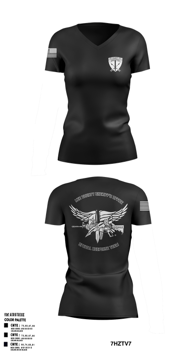 LCSO Special Response Team 95977830 Women's Short Sleeve V-neck Shirt - 3
