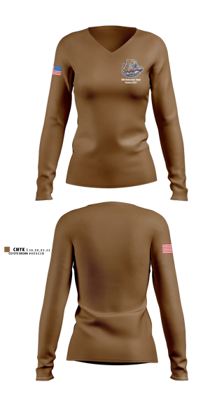 Womens Long Sleeve Vneck Shirt, USS NEB GOLD TIGER CRUISE 27, Navy, Teamtime, Team time, sublimation, custom sports apparel, team uniforms, spirit wear, spiritwear, sports uniforms, custom shirts, team store, custom team store, fundraiser sports, apparel fundraiser
