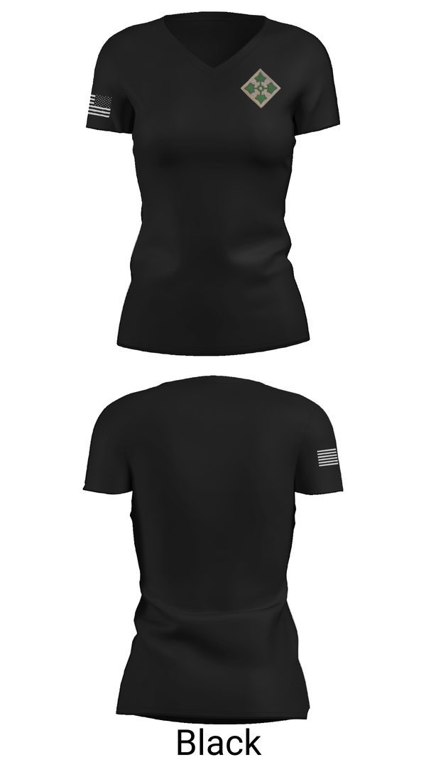 Womens Short Sleeve Vneck Shirt, 4th infantry Division, Army, Teamtime, Team time, sublimation, custom sports apparel, team uniforms, spirit wear, spiritwear, sports uniforms, custom shirts, team store, custom team store, fundraiser sports, apparel fundraiser