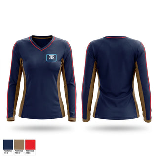 Womens Long Sleeve Vneck Shirt, Off the Rail, Golf, Teamtime, Team time, sublimation, custom sports apparel, team uniforms, spirit wear, spiritwear, sports uniforms, custom shirts, team store, custom team store, fundraiser sports, apparel fundraiser