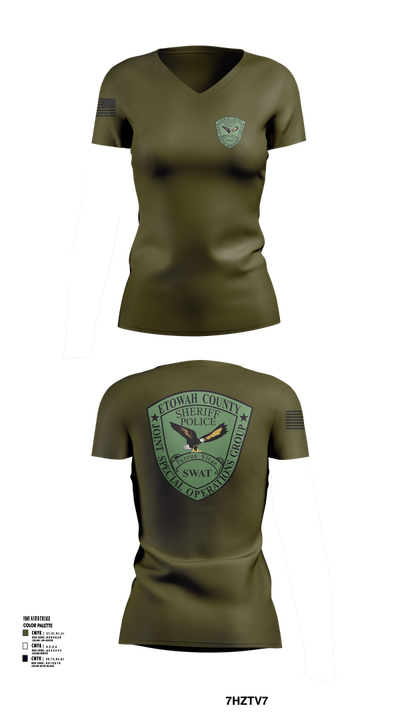 Etowah County JSOG 23168603 Women's Short Sleeve V-neck Shirt - 102