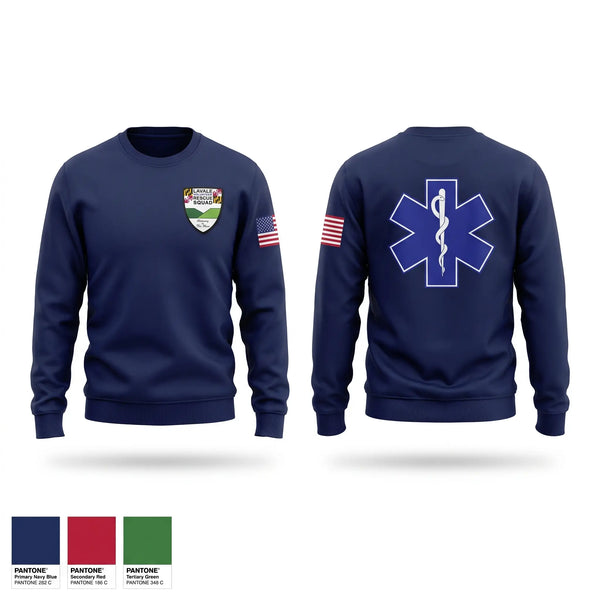Crew Neck Sweatshirt, Lavale volunteer rescue squad, EMS/EMT, Teamtime, Team time, sublimation, custom sports apparel, team uniforms, spirit wear, spiritwear, sports uniforms, custom shirts, team store, custom team store, fundraiser sports, apparel fundraiser