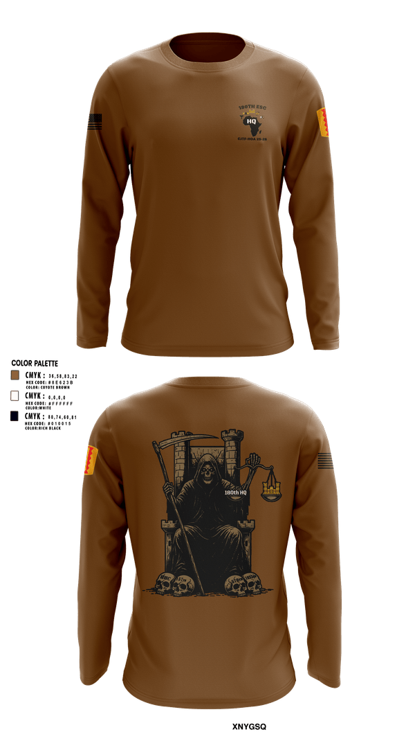 Long Sleeve Performance Shirt, 180th ESC HQ, Army, Teamtime, Team time, sublimation, custom sports apparel, team uniforms, spirit wear, spiritwear, sports uniforms, custom shirts, team store, custom team store, fundraiser sports, apparel fundraiser