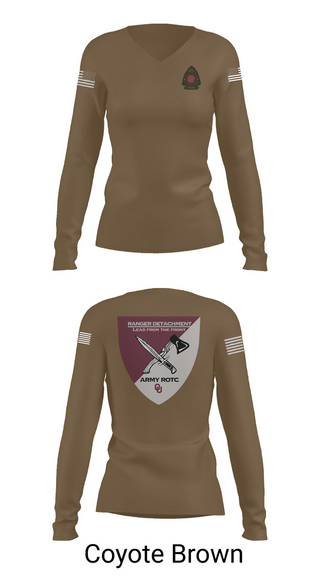 Womens Long Sleeve Vneck Shirt, FY 25-26 OU RC, Army, Teamtime, Team time, sublimation, custom sports apparel, team uniforms, spirit wear, spiritwear, sports uniforms, custom shirts, team store, custom team store, fundraiser sports, apparel fundraiser
