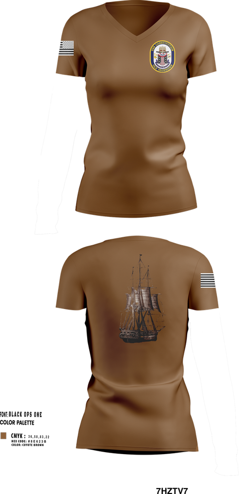 Womens Short Sleeve Vneck Shirt, USS CONSTITUTION, , Teamtime, Team time, sublimation, custom sports apparel, team uniforms, spirit wear, spiritwear, sports uniforms, custom shirts, team store, custom team store, fundraiser sports, apparel fundraiser