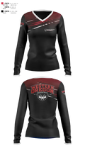Western Oregon University Equestrian 74623833 Women's Long Sleeve V-neck Shirt - 101