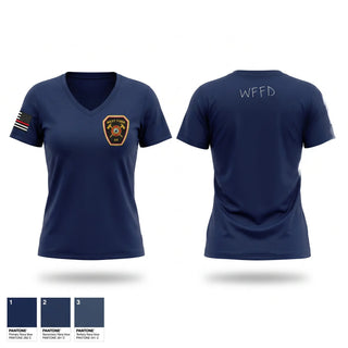 Womens Short Sleeve Vneck Shirt, West Fork Fire Department, Fire Department, Teamtime, Team time, sublimation, custom sports apparel, team uniforms, spirit wear, spiritwear, sports uniforms, custom shirts, team store, custom team store, fundraiser sports, apparel fundraiser