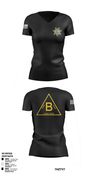 Womens Short Sleeve Vneck Shirt, Bravo, Police, Teamtime, Team time, sublimation, custom sports apparel, team uniforms, spirit wear, spiritwear, sports uniforms, custom shirts, team store, custom team store, fundraiser sports, apparel fundraiser