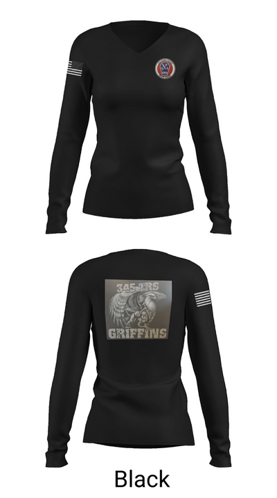 345th TRS 44562231 Women's Long Sleeve V-neck Shirt - 37