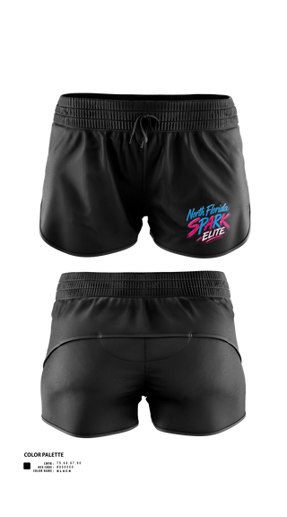 Womens Shorts, North Florida Spark, Softball, Teamtime, Team time, sublimation, custom sports apparel, team uniforms, spirit wear, spiritwear, sports uniforms, custom shirts, team store, custom team store, fundraiser sports, apparel fundraiser