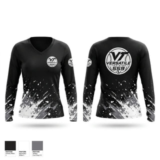Womens Long Sleeve Vneck Shirt, Versatile Prospects, Baseball, Teamtime, Team time, sublimation, custom sports apparel, team uniforms, spirit wear, spiritwear, sports uniforms, custom shirts, team store, custom team store, fundraiser sports, apparel fundraiser