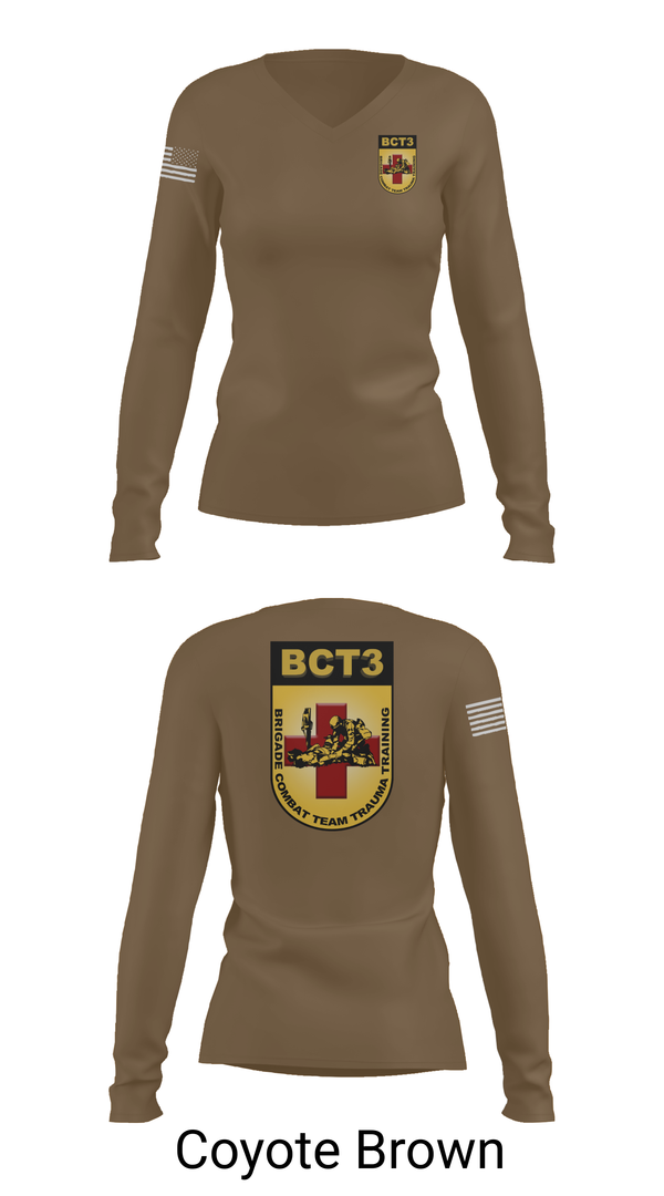 Womens Long Sleeve Vneck Shirt, BCT3, Army, Teamtime, Team time, sublimation, custom sports apparel, team uniforms, spirit wear, spiritwear, sports uniforms, custom shirts, team store, custom team store, fundraiser sports, apparel fundraiser