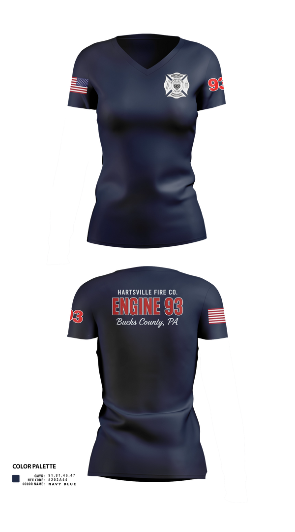 Womens Short Sleeve Vneck Shirt, Hartsville Fire Company, Fire Department, Teamtime, Team time, sublimation, custom sports apparel, team uniforms, spirit wear, spiritwear, sports uniforms, custom shirts, team store, custom team store, fundraiser sports, apparel fundraiser